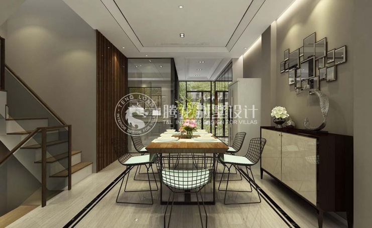 金地都会艺境现代简约别墅装修效果图-5