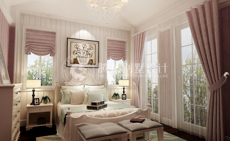 览海国际高尔夫社区混搭风格别墅装修效果图-1