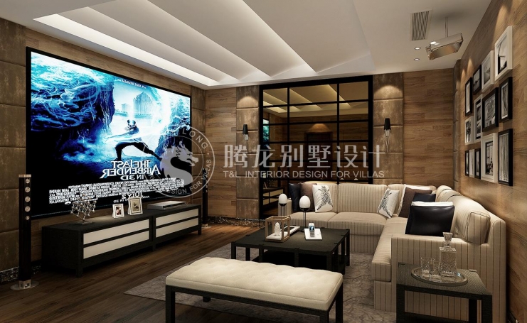 览海国际高尔夫社区混搭风格别墅装修效果图-2