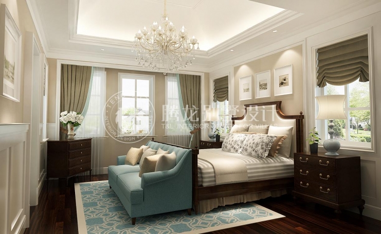 览海国际高尔夫社区混搭风格别墅装修效果图-3