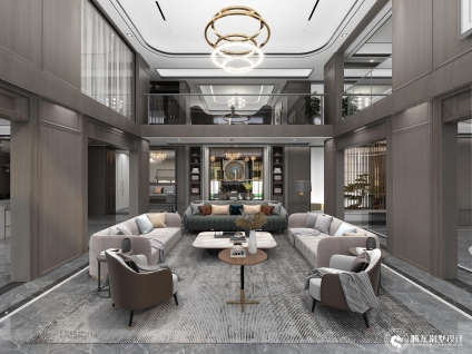 海源别墅新中式风格别墅装修效果图