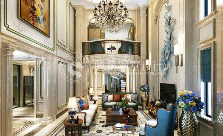 御翠园美式风格别墅装修效果图-3