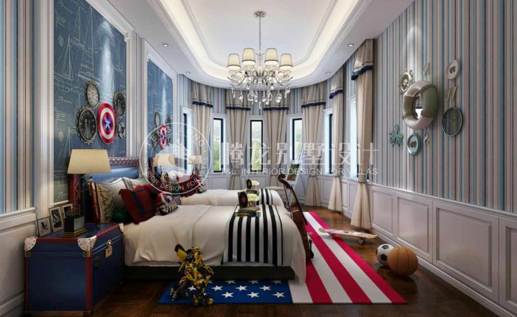 御翠园美式风格别墅装修效果图-5