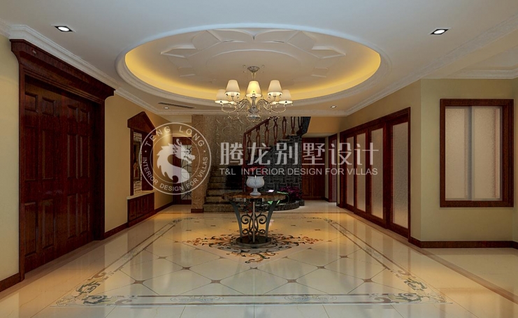 佘山银湖别墅美式风格别墅装修效果图-1