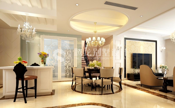 三湘海尚云邸欧式风格别墅装修效果图-5