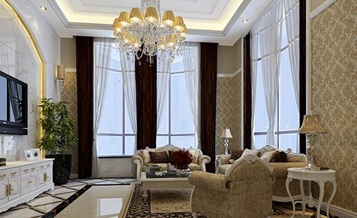 虹桥城市花园别墅美式风格别墅装修效果图