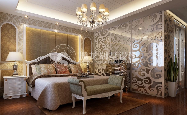 虹桥城市花园别墅美式风格别墅装修效果图-5