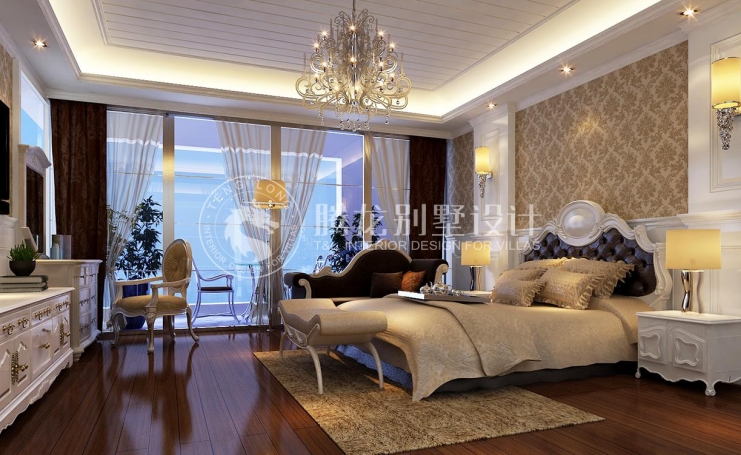 虹桥城市花园别墅美式风格别墅装修效果图-6