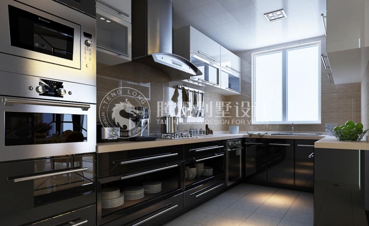 虹桥城市花园别墅美式风格别墅装修效果图-7