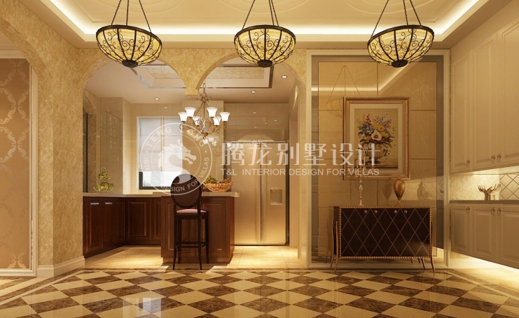 春江美庐别墅欧式风格别墅装修效果图-1