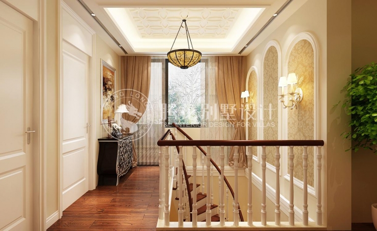 春江美庐别墅欧式风格别墅装修效果图-2