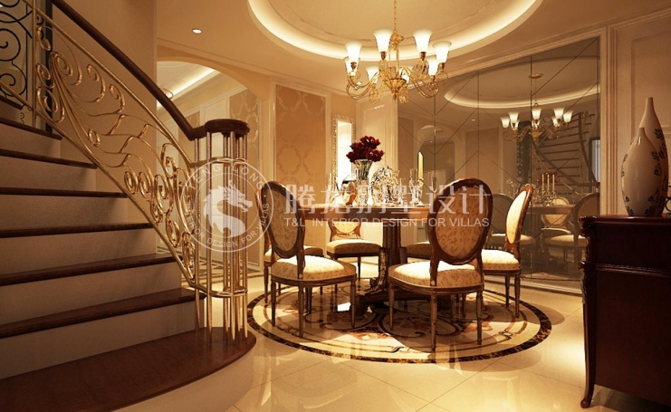 春江美庐别墅欧式风格别墅装修效果图-4