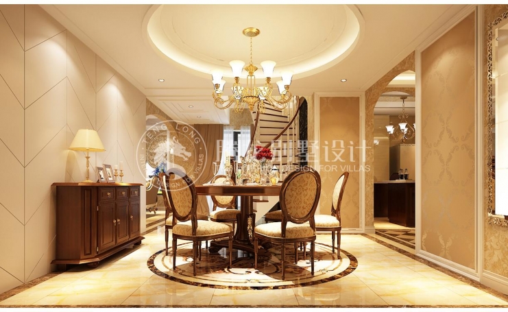 春江美庐别墅欧式风格别墅装修效果图-5