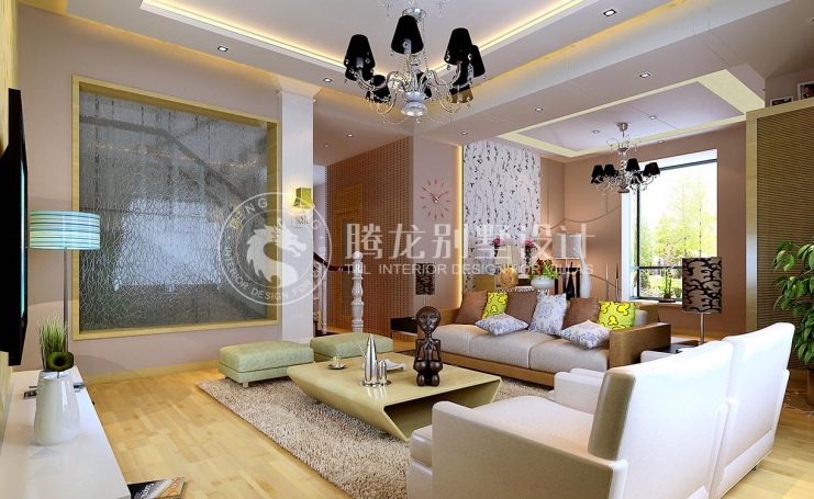 泊仕郡现代简约别墅装修效果图-1