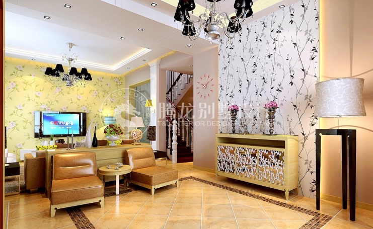 泊仕郡现代简约别墅装修效果图-3