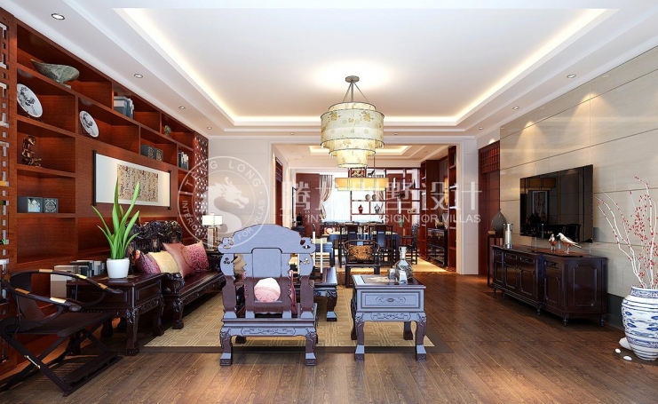 保辉香景园新古典风格别墅装修效果图-1