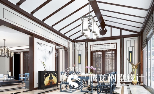 名人世家新中式风格别墅装修效果图