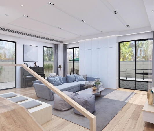 佘山玺樾现代简约别墅装修效果图-3