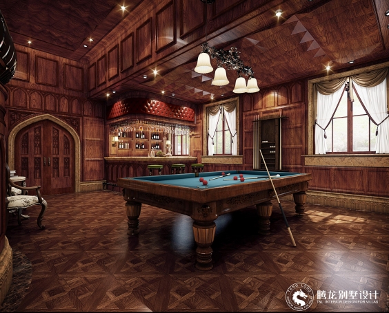 檀宫别墅混搭风格别墅装修效果图-2