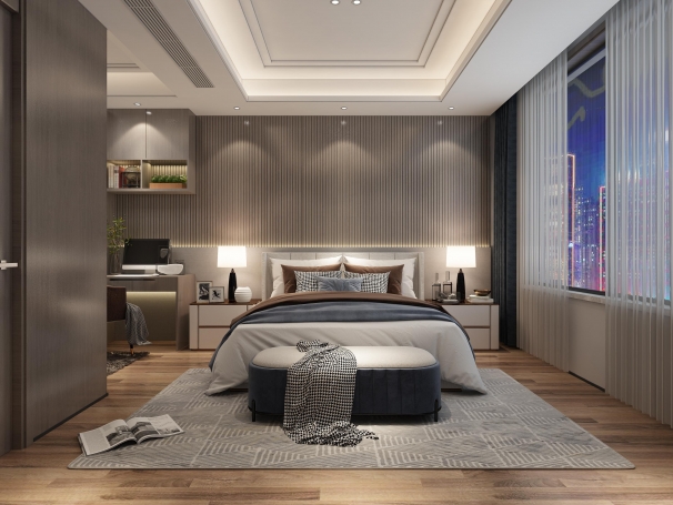 保利首创颂现代简约别墅装修效果图-5