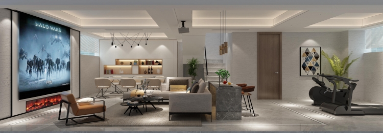 保利首创颂现代简约别墅装修效果图-4