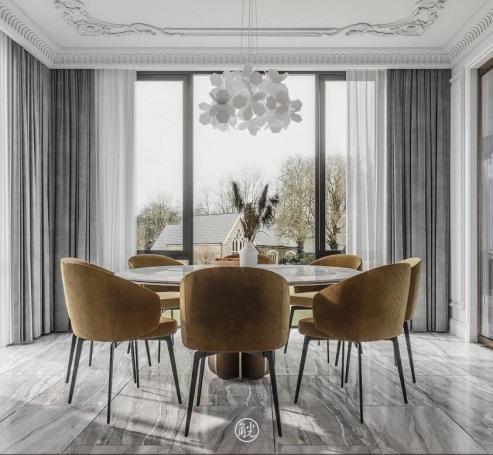 帕提欧香苑新中式风格别墅装修效果图-3