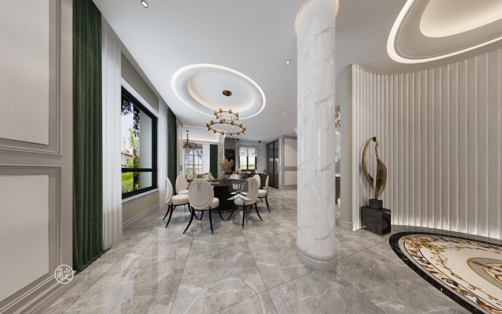 佘山三号轻奢风格别墅装修效果图-1