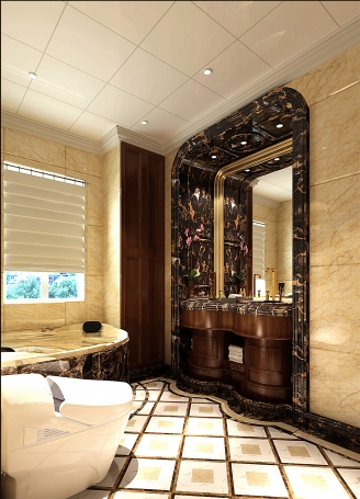 保利天琴宇欧式风格别墅装修效果图-3