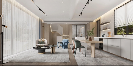 玖玺现代简约别墅装修效果图