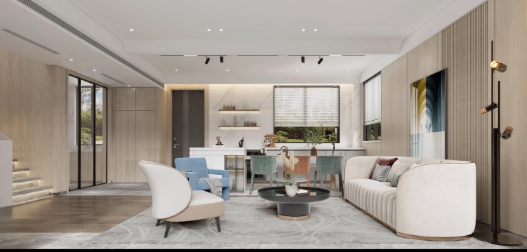 玖玺现代简约别墅装修效果图-2