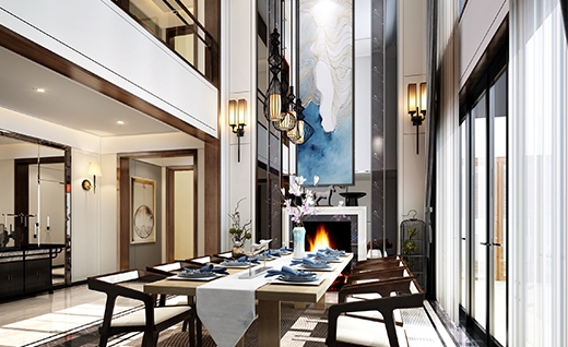 九间堂新中式风格别墅装修效果图