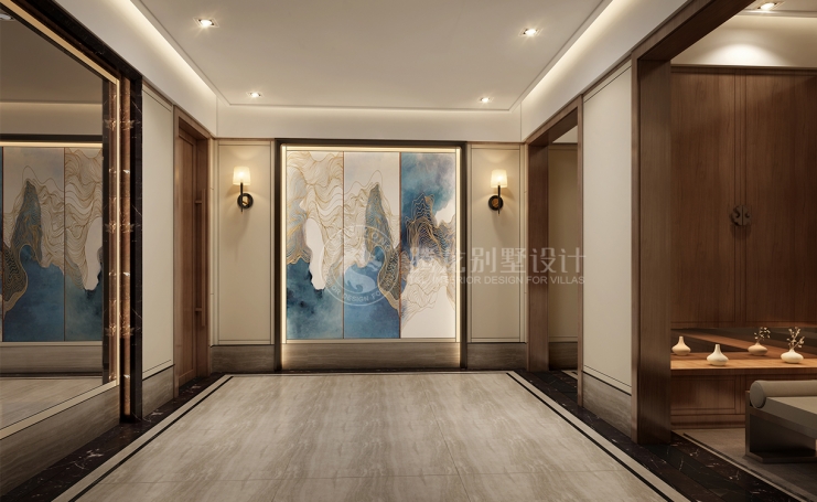 九间堂新中式风格别墅装修效果图-1