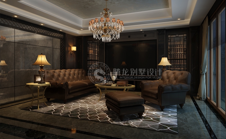 九间堂新中式风格别墅装修效果图-3