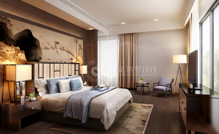 九间堂新中式风格别墅装修效果图-5