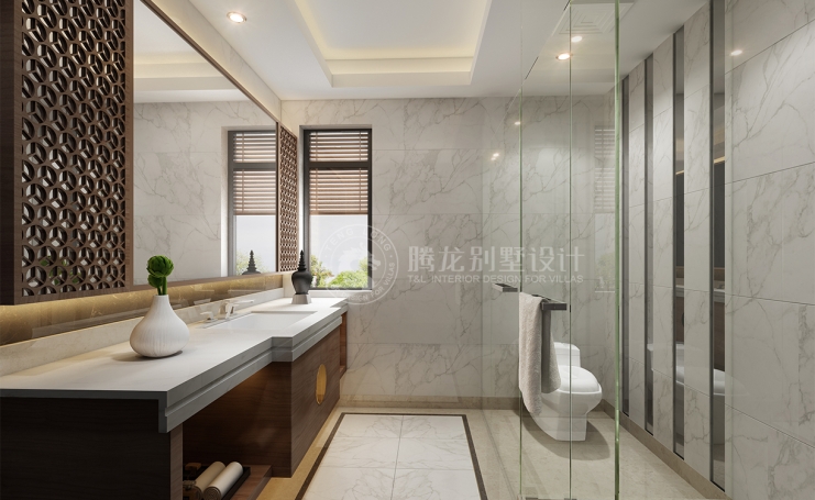 九间堂新中式风格别墅装修效果图-6