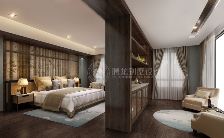 九间堂新中式风格别墅装修效果图-7