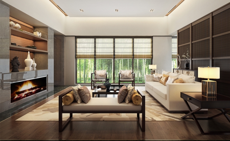 九间堂新中式风格别墅装修效果图-10