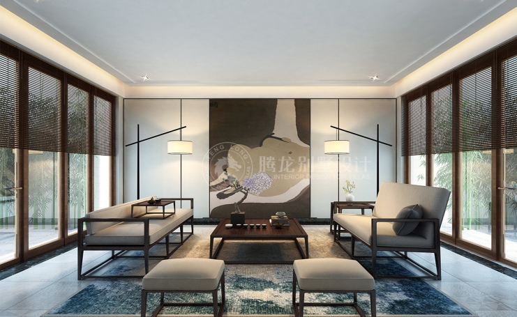 九间堂新中式风格别墅装修效果图-14