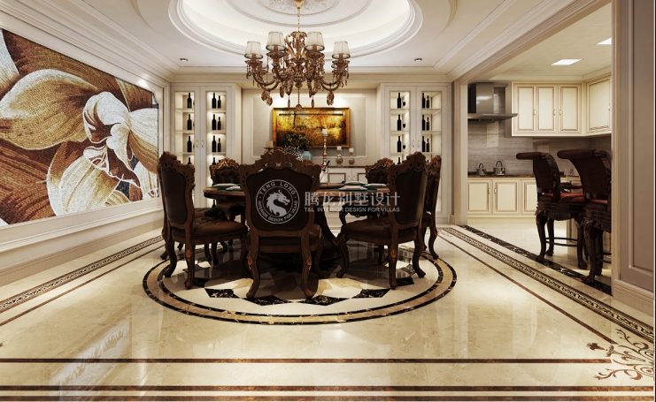 御品园林新古典风格别墅装修效果图-3