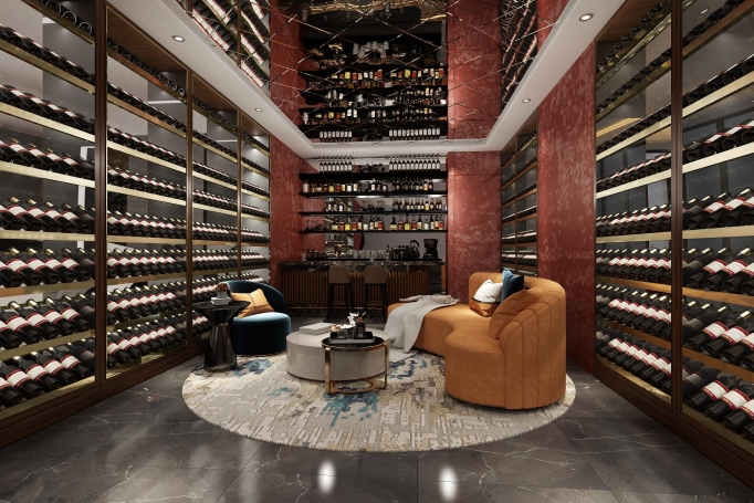 招商海廷轻奢风格别墅装修效果图-5