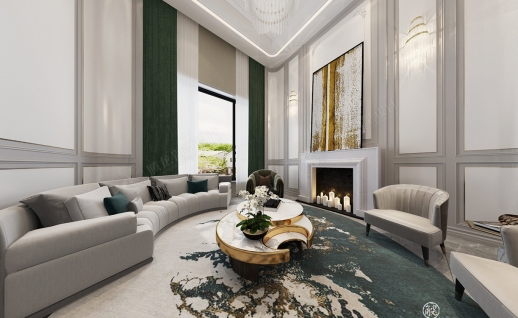 佘山三号轻奢风格别墅装修效果图