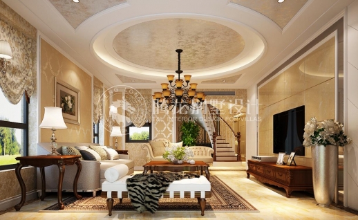 春江美庐别墅欧式风格别墅装修效果图