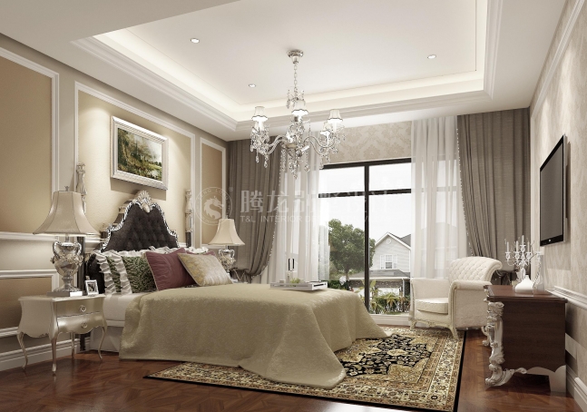 融创滨江壹号院欧式风格别墅装修效果图-5