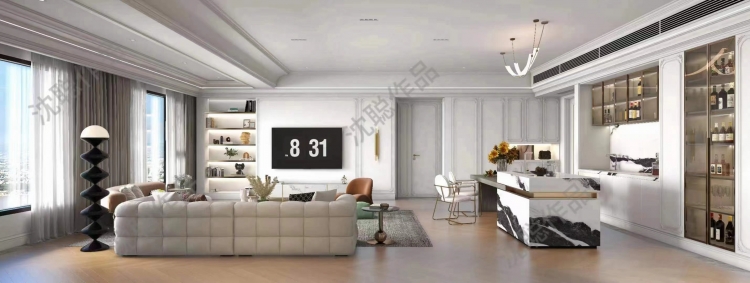 谷泰滨江大厦美式风格别墅装修效果图-6