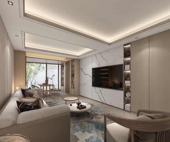 黎金苑新中式风格别墅装修效果图-1