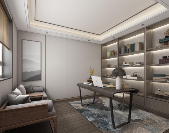 黎金苑新中式风格别墅装修效果图-5