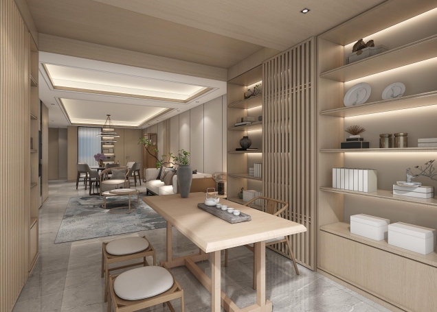 黎金苑新中式风格别墅装修效果图-7