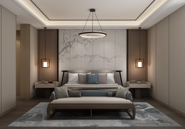 黎金苑新中式风格别墅装修效果图-8