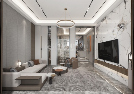 金茂逸墅现代简约别墅装修效果图
