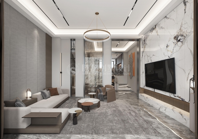 金茂逸墅现代简约别墅装修效果图-4